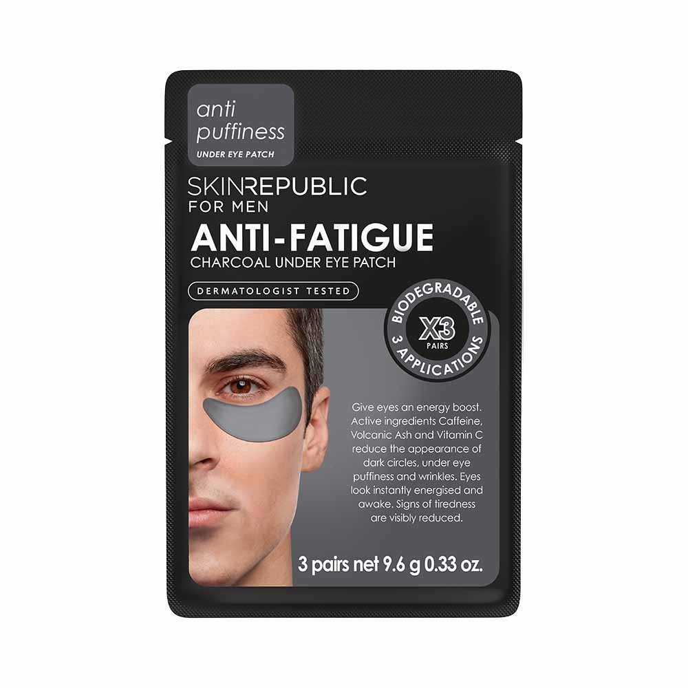 SKIN REPUBLIC Men's Anti-Fati Char Eye Pat 3 paire