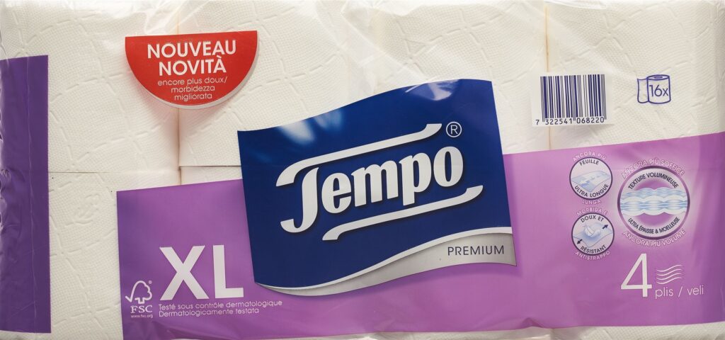 TEMPO papier toilette Premium 4plis 120feu 16 pce