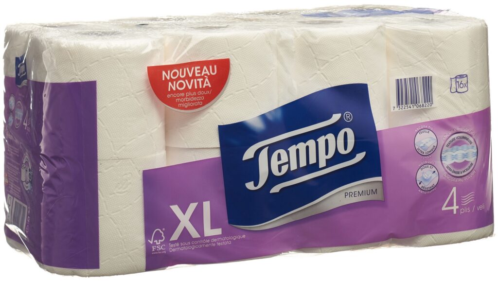 TEMPO papier toilette Premium 4plis 120feu 16 pce