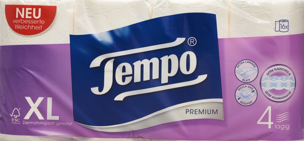 TEMPO papier toilette Premium 4plis 120feu 16 pce