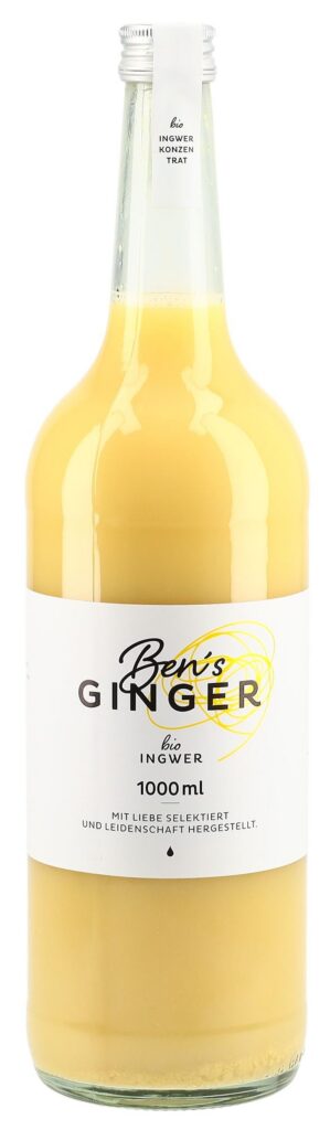 BEN'S GINGER concentré de gingembre bio fl 1000 ml