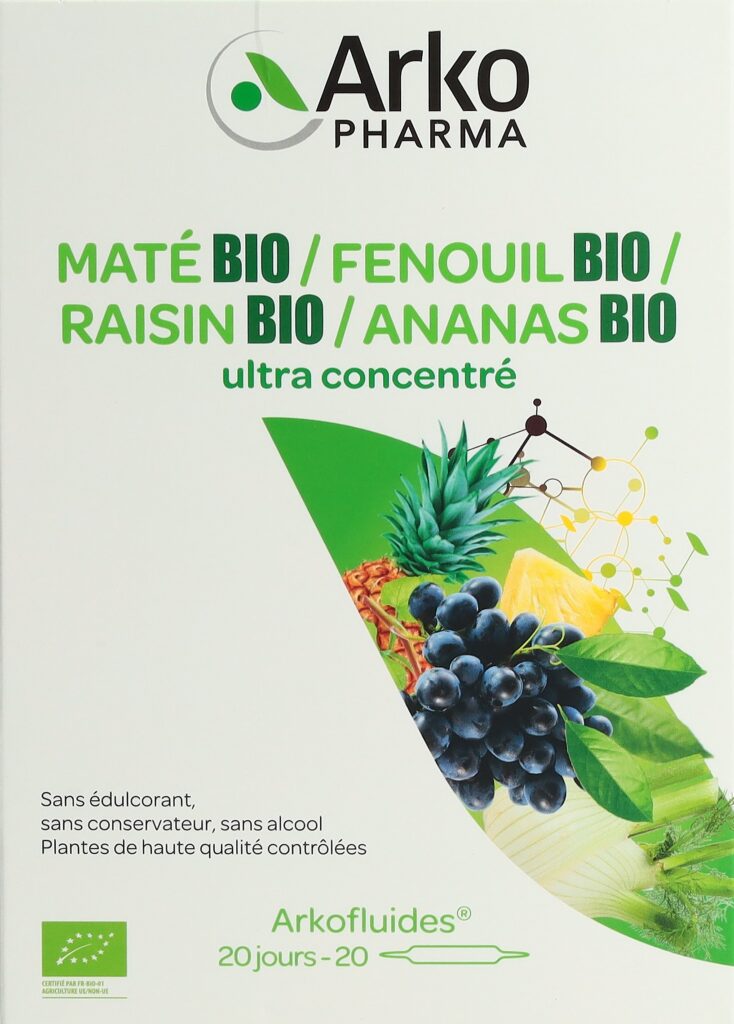 ARKOFLUIDE ananas maté fen raisin bio 20 x 10 ml