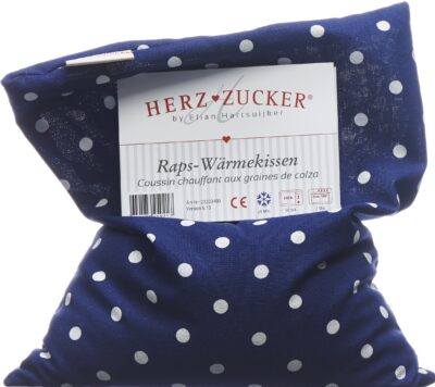 HERZZUCKER Coussin chauff colza 26x21cm bleu pois