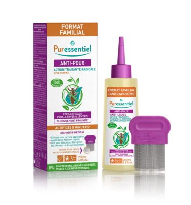 PURESSENTIEL lotion avec peigne anti-poux 200 ml