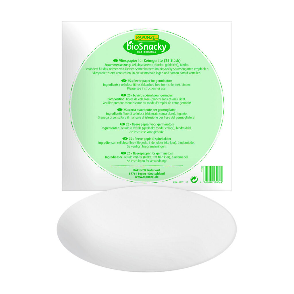 BIOSNACKY Buvard spécial pour germoirs 25 pce