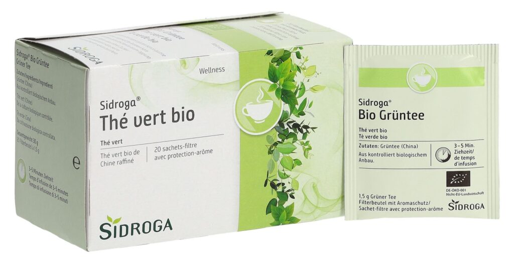 SIDROGA thé vert bio sach 20 pce
