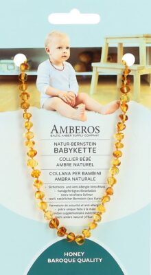 AMBEROS collier bébé ambre naturel baro honey