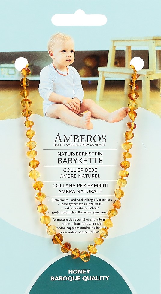 AMBEROS collier bébé ambre naturel baro honey
