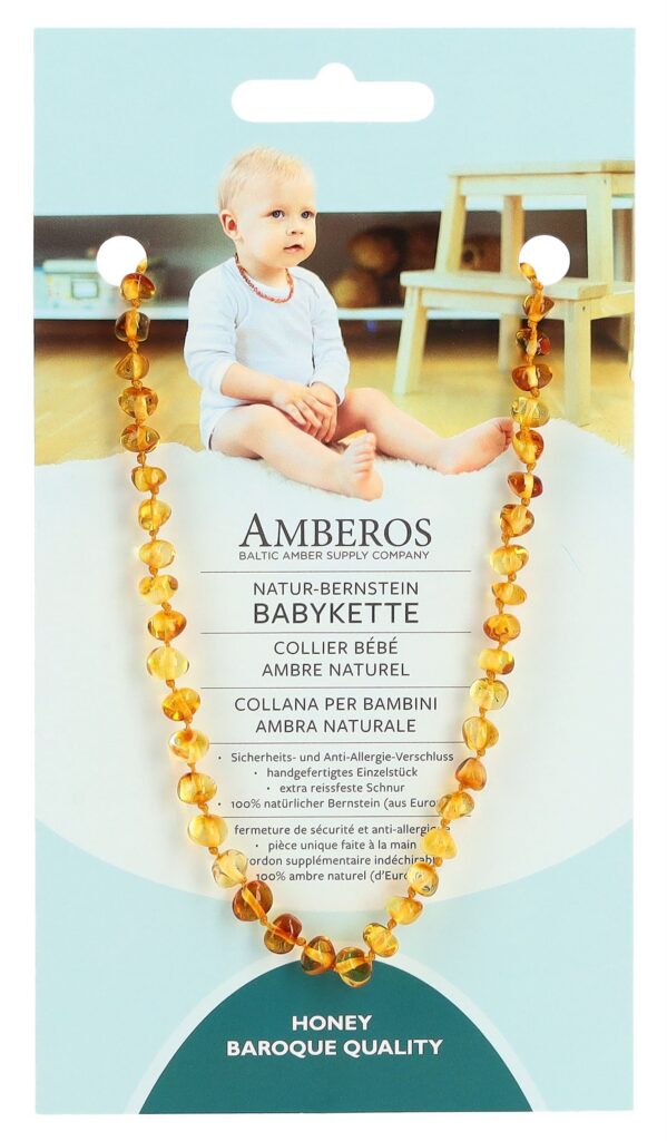 AMBEROS collier bébé ambre naturel baro honey