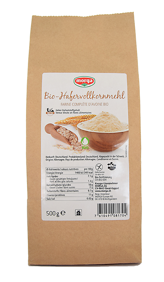 MORGA farine complète avoine s glu bio bourg 500 g