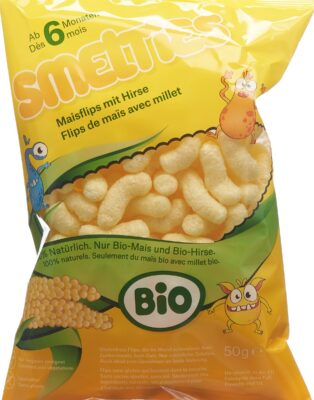 SMELTIES Flips de maïs bio avec millet 50 g