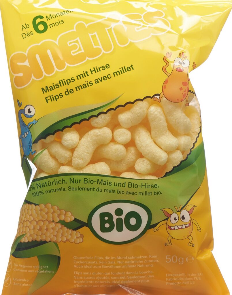 SMELTIES Flips de maïs bio avec millet 50 g