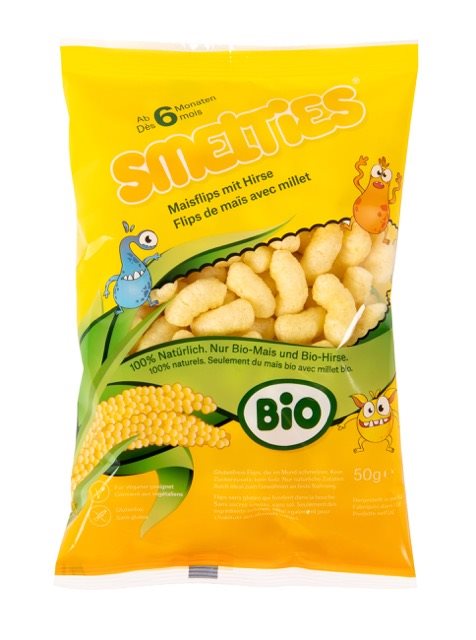 SMELTIES Flips de maïs bio avec millet 50 g