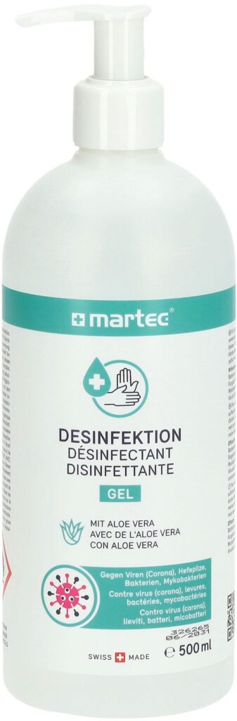 MARTEC Gel désinfectant pour mains pompe 500 ml