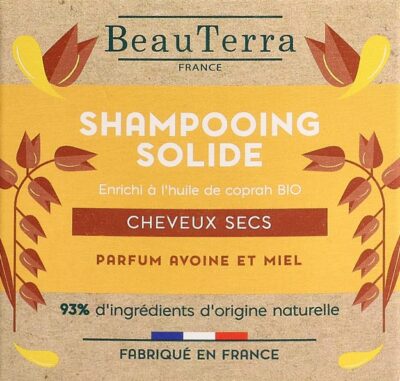 BEAUTERRA shampooing solide cheveux secs abim 75 g