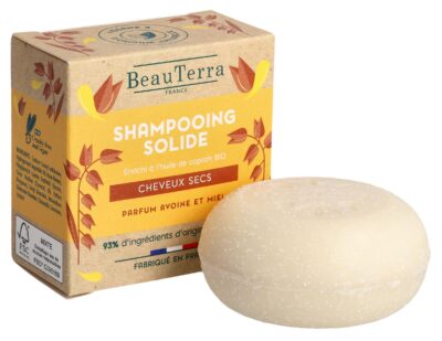 BEAUTERRA shampooing solide cheveux secs abim 75 g