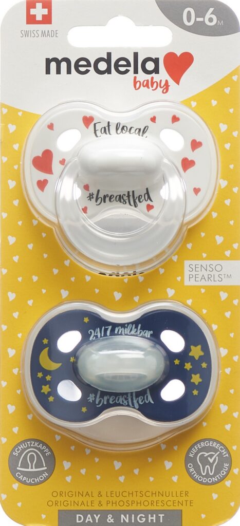 MEDELA Baby Sucette Day&Night 0-6 breastfed 2 pce