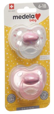 MEDELA Baby Sucette Original 6-18 rose 2 pce