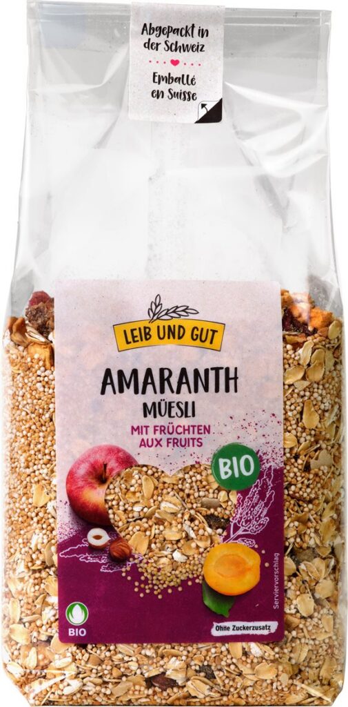 LEIBUNDGUT Müesli amarante fruits bio bourg 500 g