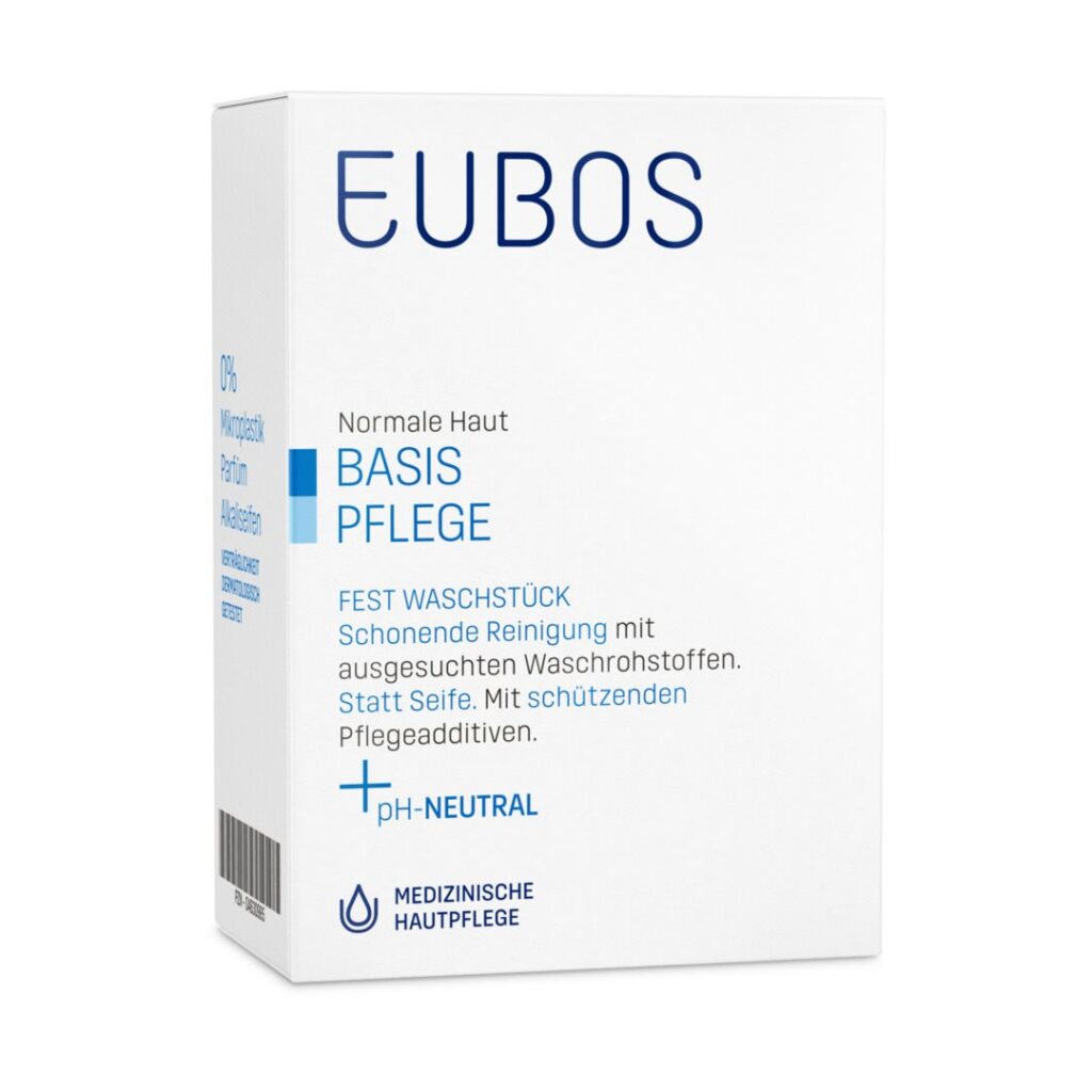EUBOS savon solide non parfumé bleu (nv) 125 g