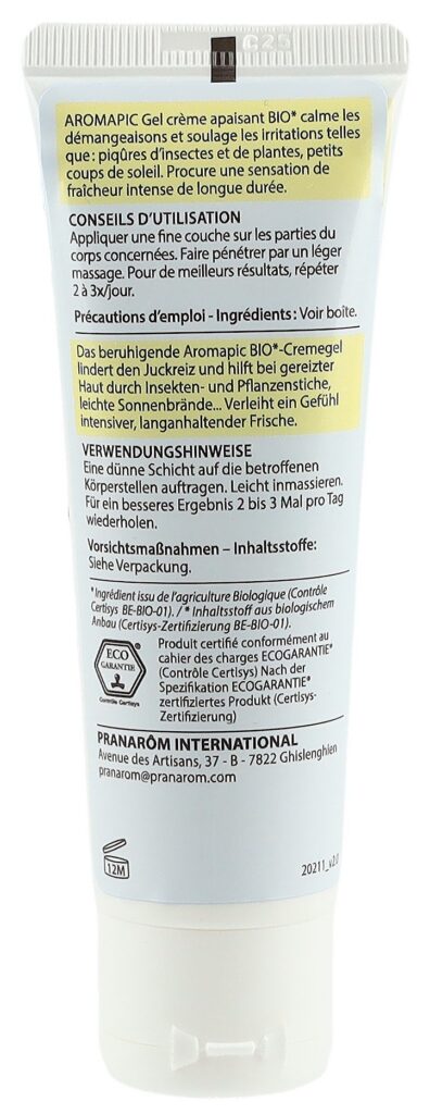 PRANAROM Aromapic gel crème apaisant bio 40 ml