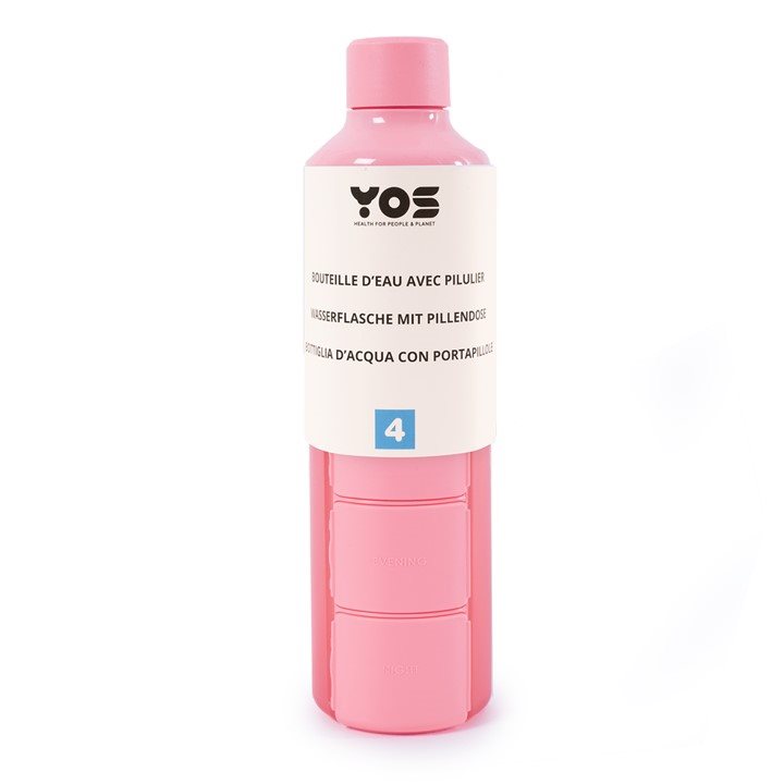 YOS Bottle journalier 375ml avec 4cases rose