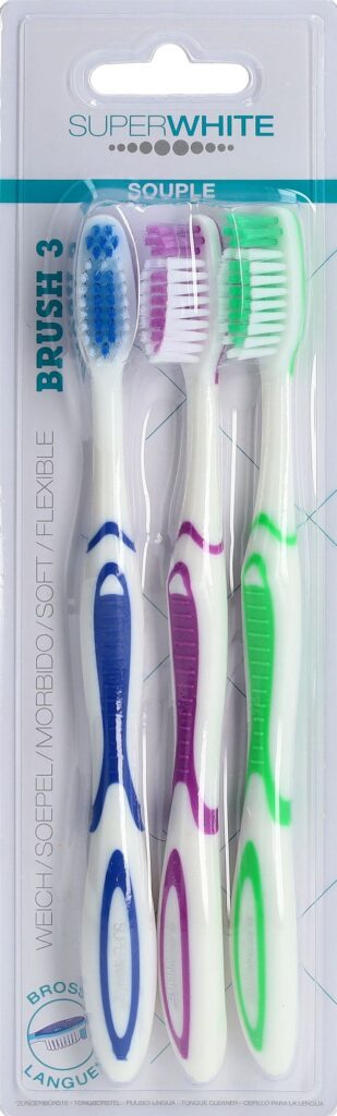 SUPERWHITE Brosse à dents Brush 3 souple 3 pce