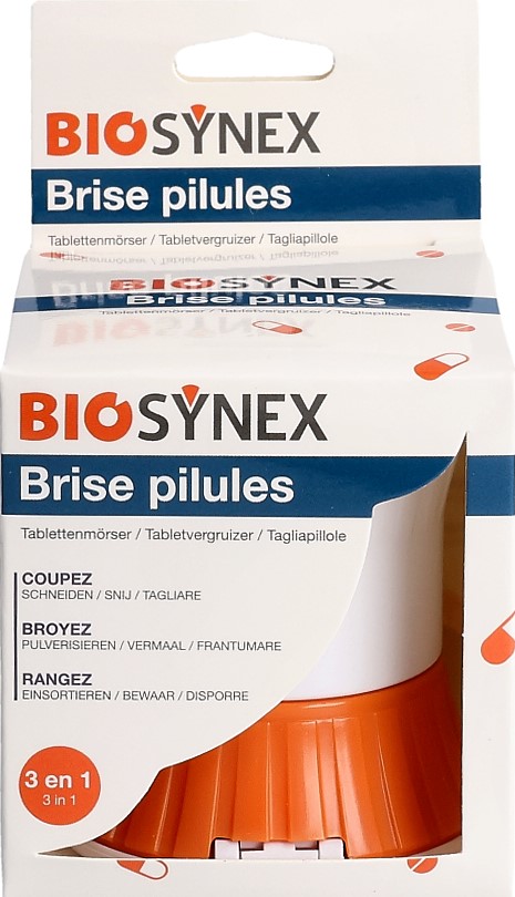 BIOSYNEX Brise pilule 3 en 1 couper broyer ranger