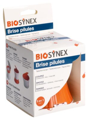 BIOSYNEX Brise pilule 3 en 1 couper broyer ranger