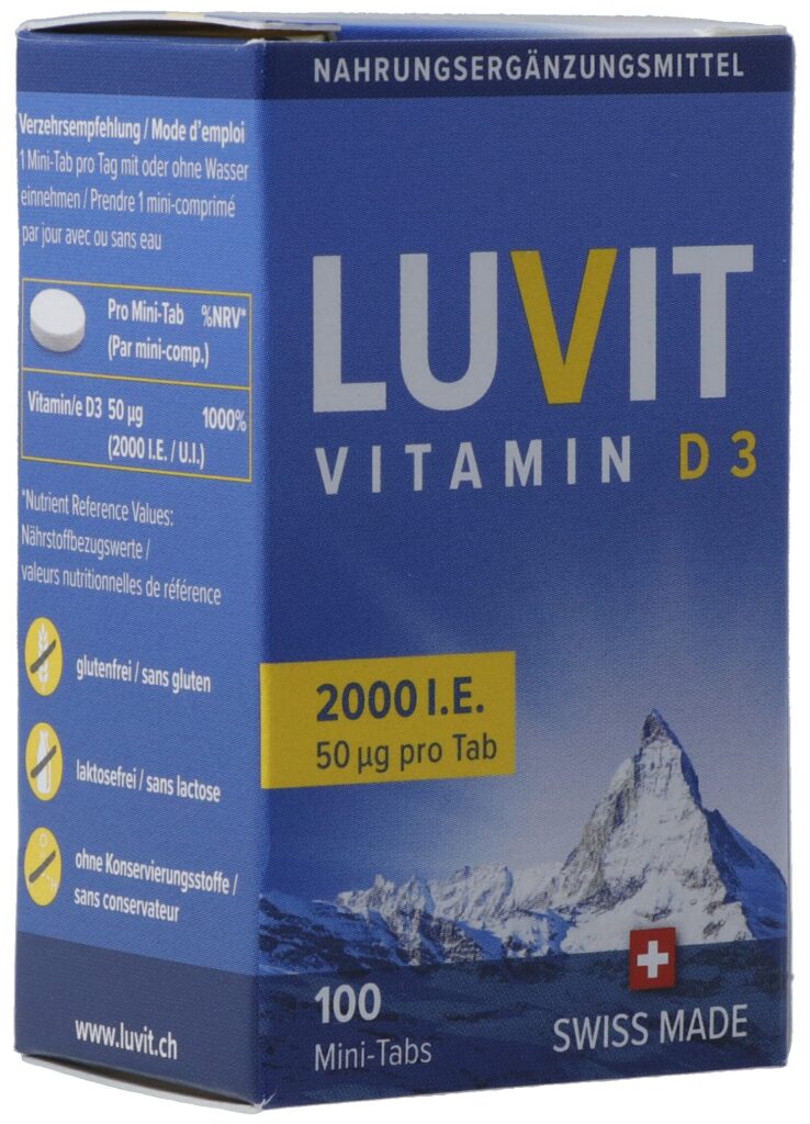 LUVIT Vitamine D3 mini-comprimés 2000 UI 100 pce