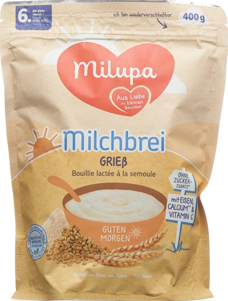 MILUPA bouillie lactée à la semoule 6m sach 400 g