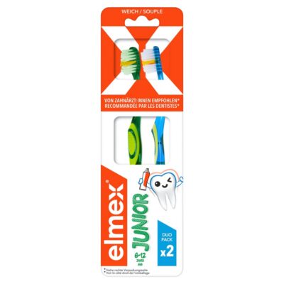 ELMEX JUNIOR brosse à dents duo 2 pce