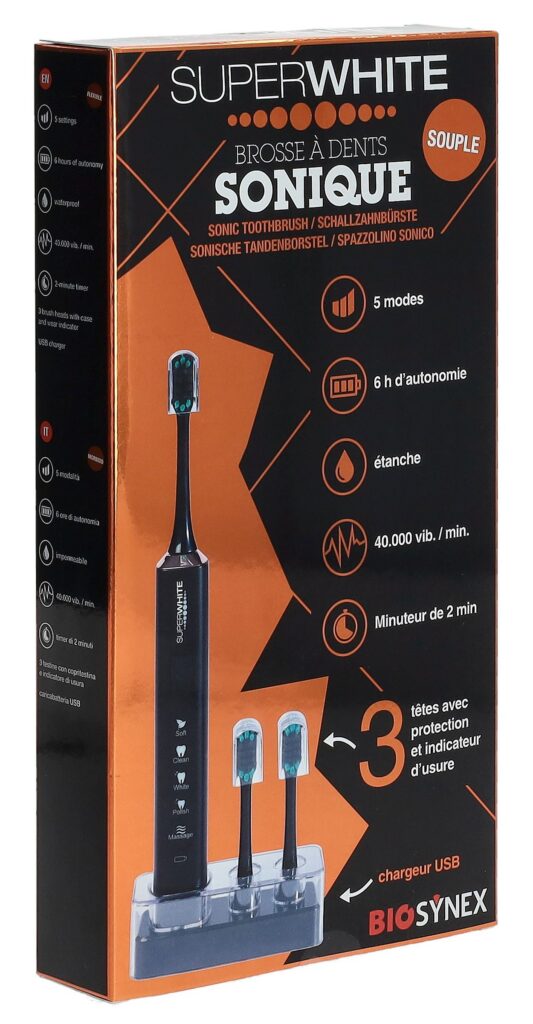 SUPERWHITE Brosse à dents sonique black