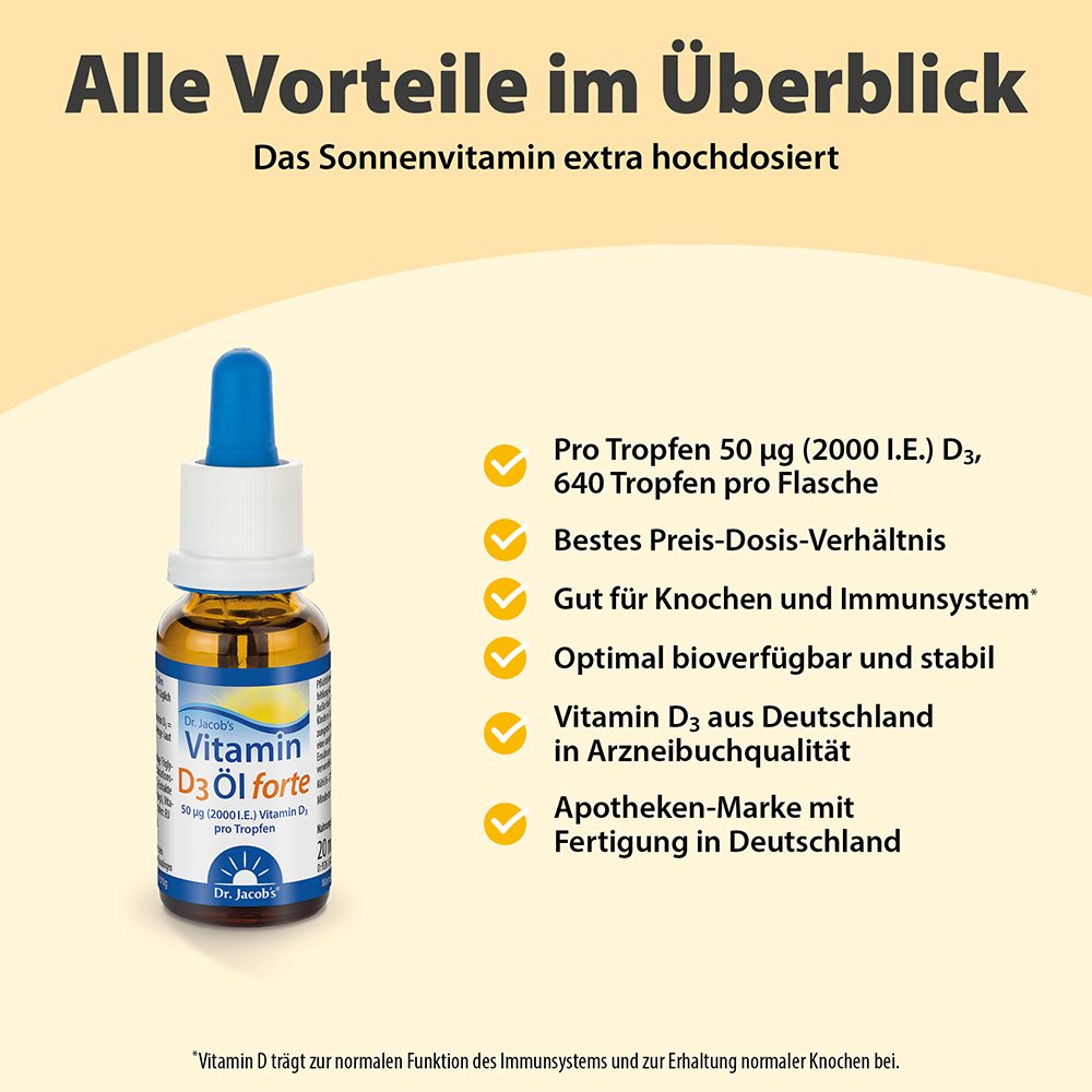 DR. JACOB'S vitamine D3 huile forte 2000 UI 20 ml