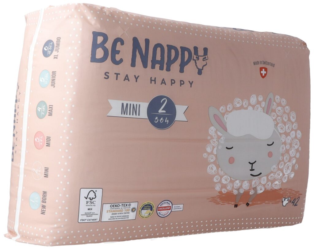 BE NAPPY Couches Gr2 3-6kg Mini 42 pce