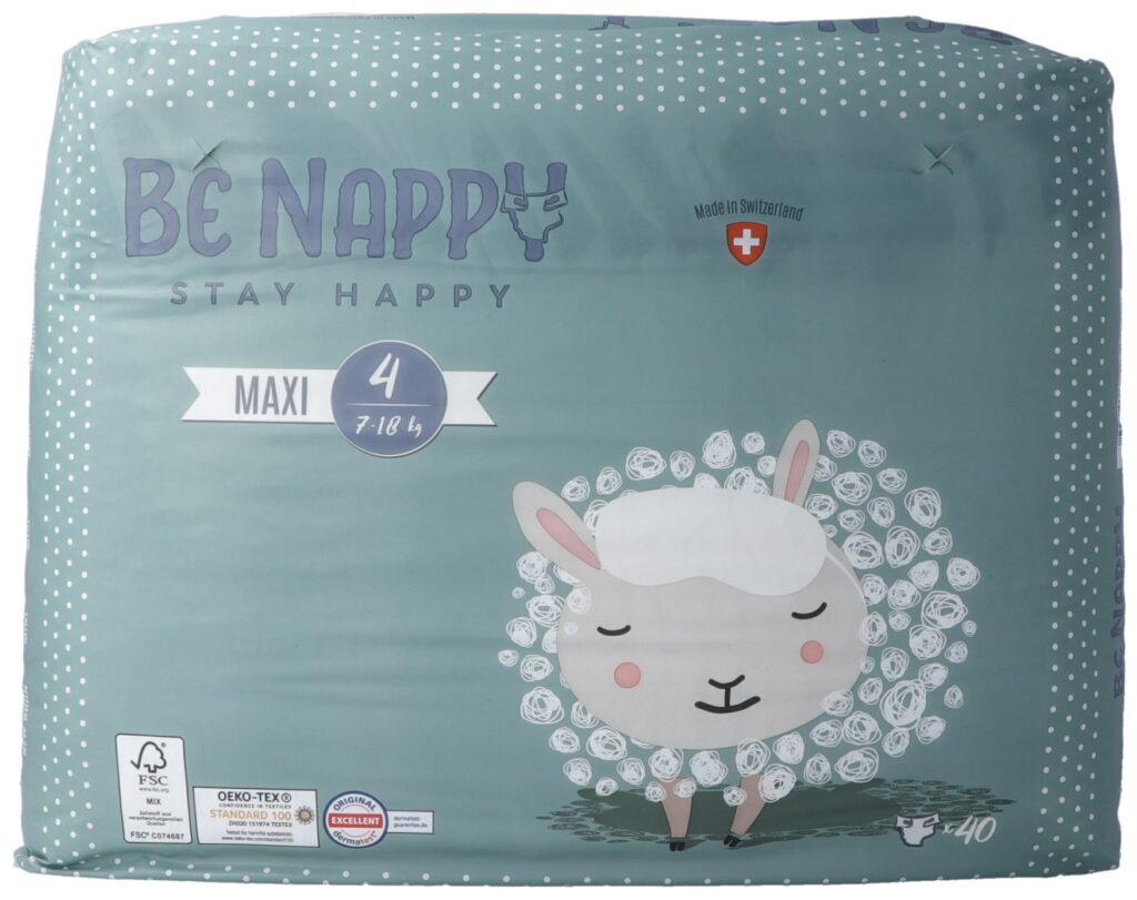 BE NAPPY Couches Gr4 7-18kg Maxi 40 pce