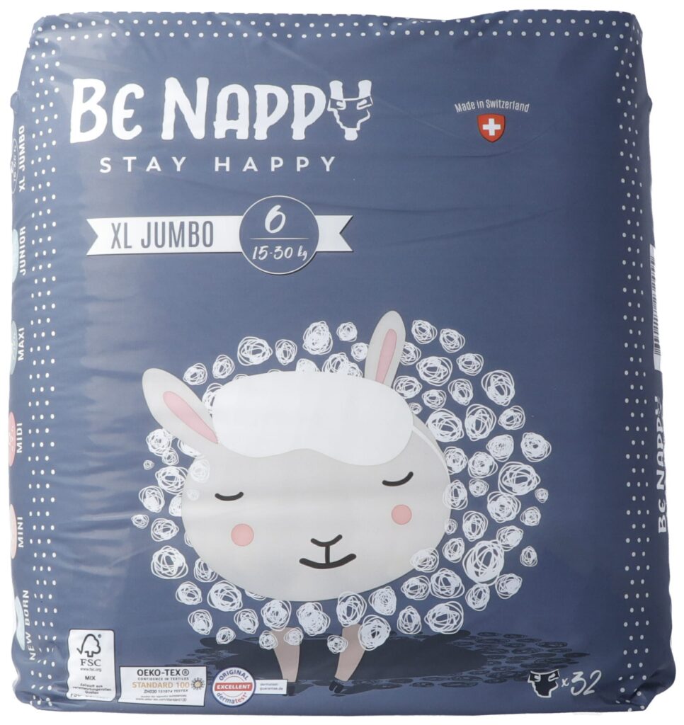 BE NAPPY Couches Gr6 15-30kg XL Jumbo 32 pce
