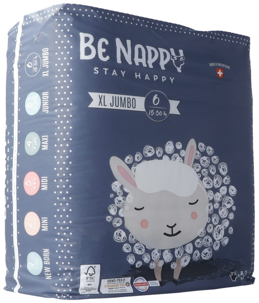BE NAPPY Couches Gr6 15-30kg XL Jumbo 32 pce