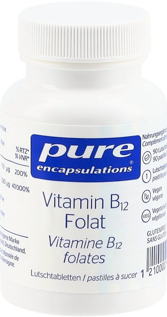 PURE Vitamine B12 folates cpr sucer CH bte 90 pce