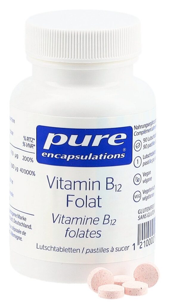 PURE Vitamine B12 folates cpr sucer CH bte 90 pce