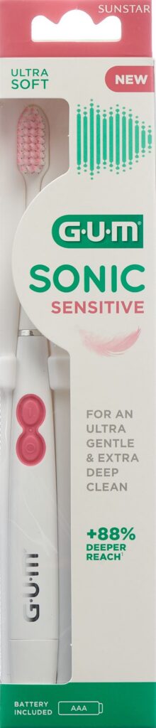 GUM Sonic Sens brosse dents électr blanc