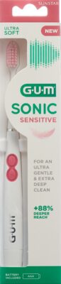GUM Sonic Sens brosse dents électr blanc