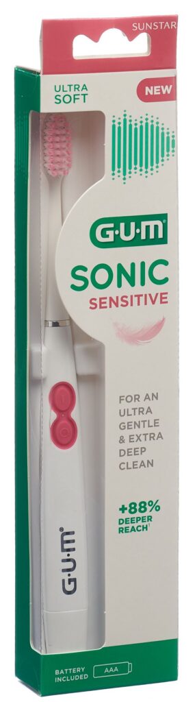 GUM Sonic Sens brosse dents électr blanc