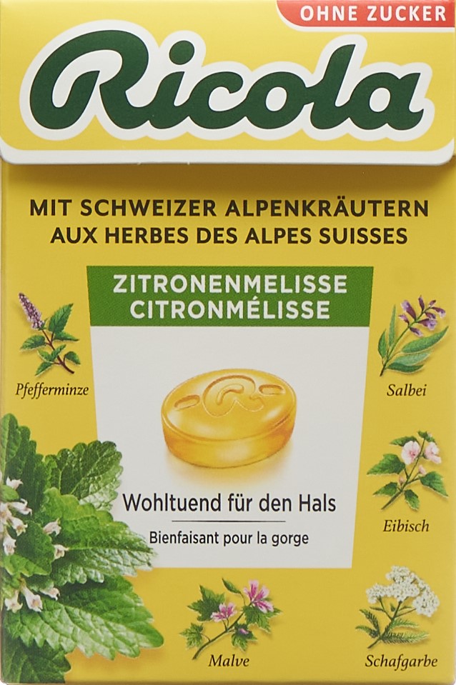 RICOLA bonbons citron mélisse ss as box 50 g