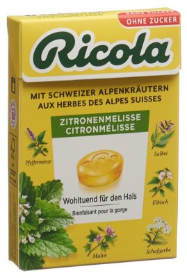 RICOLA bonbons citron mélisse ss as box 50 g
