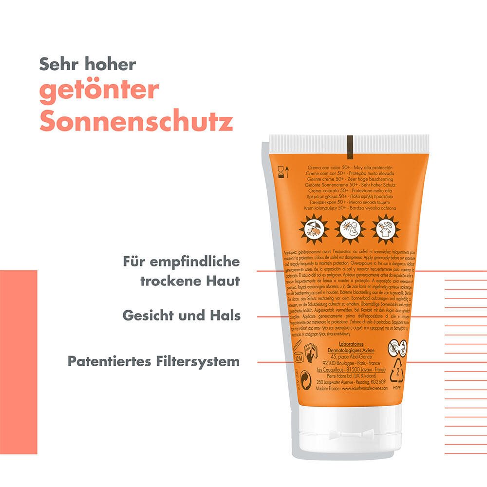 AVENE SUN Crème solaire teintée SPF50+ tb 50 ml