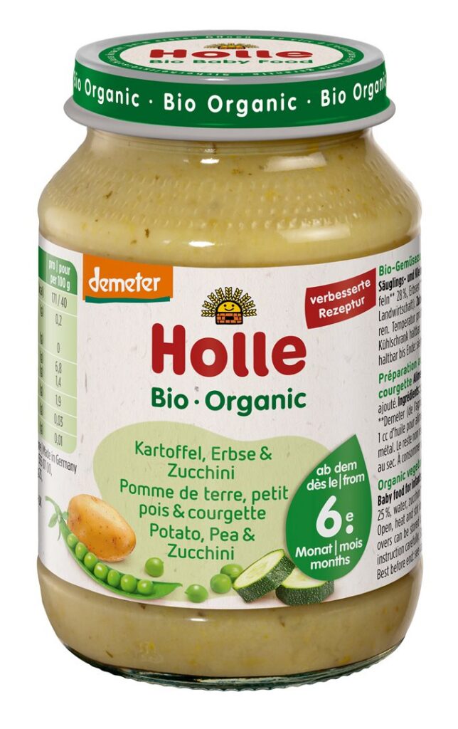 HOLLE pomme terre pet pois courgette verre 190 g