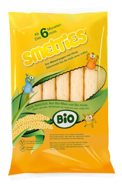 SMELTIES Bâtons de maïs bio avec millet 30 g