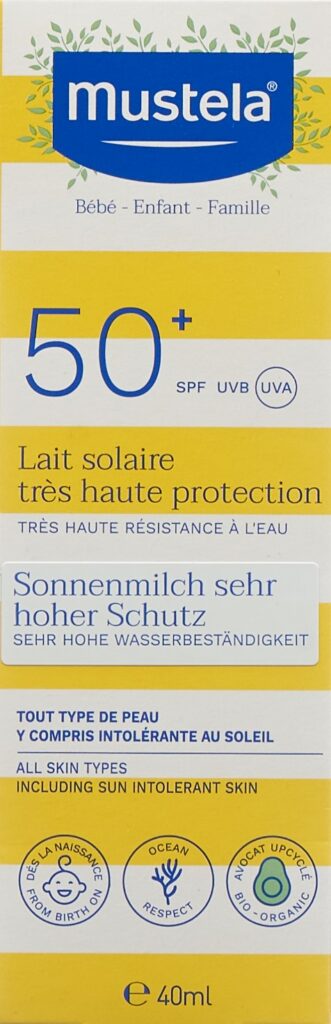 MUSTELA Solaire lait solaire SPF50+ tb 40 ml