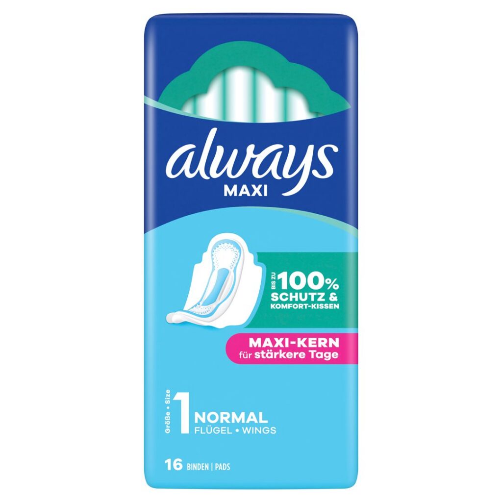 ALWAYS Maxi serviettes hygiéniq Normal aile 16 pce